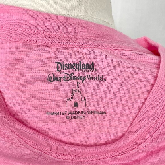 Disney Parks Mickey Mouse T-Shirt Fitted Pink Burnout Graphic Tee Sz Med Crew - Picture 2 of 6